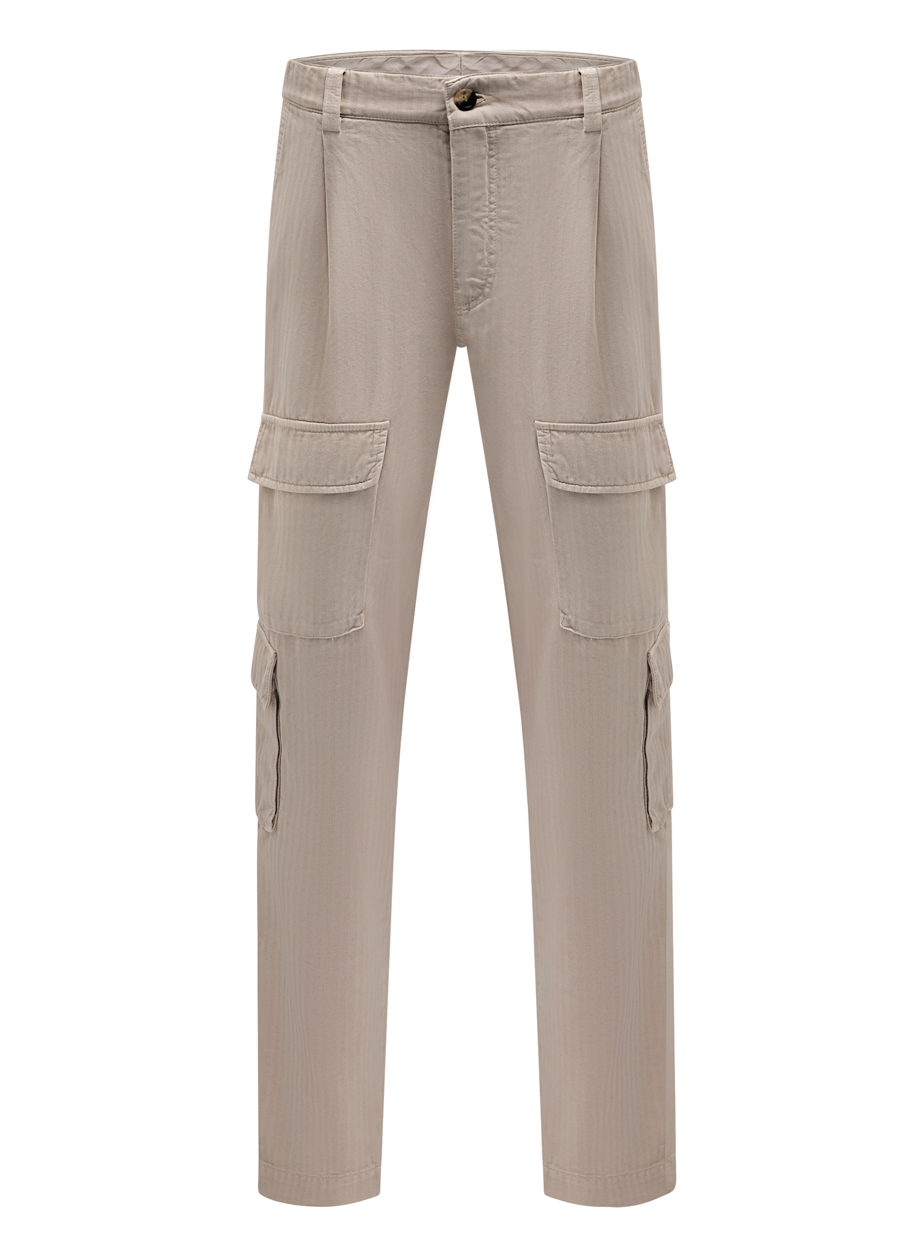 Chevron cargobroek van katoen | Beige