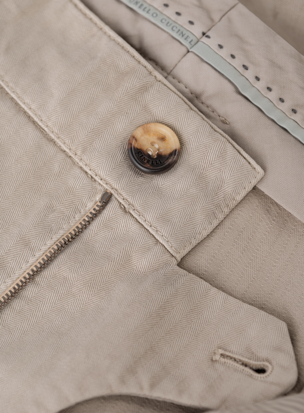Chevron cargobroek van katoen | FULL_WIDTH | Beige