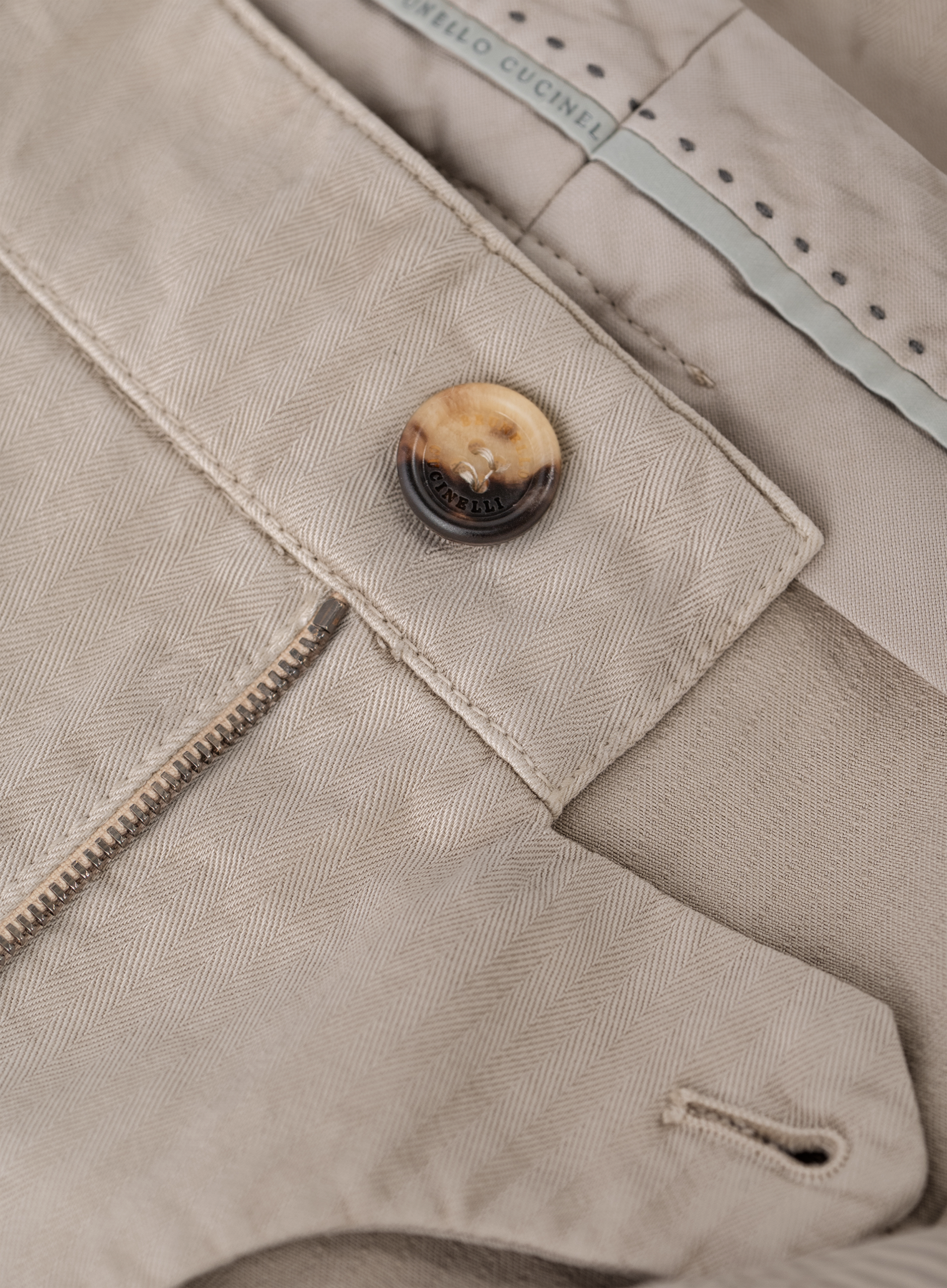 Chevron cargobroek van katoen | FULL_WIDTH | Beige