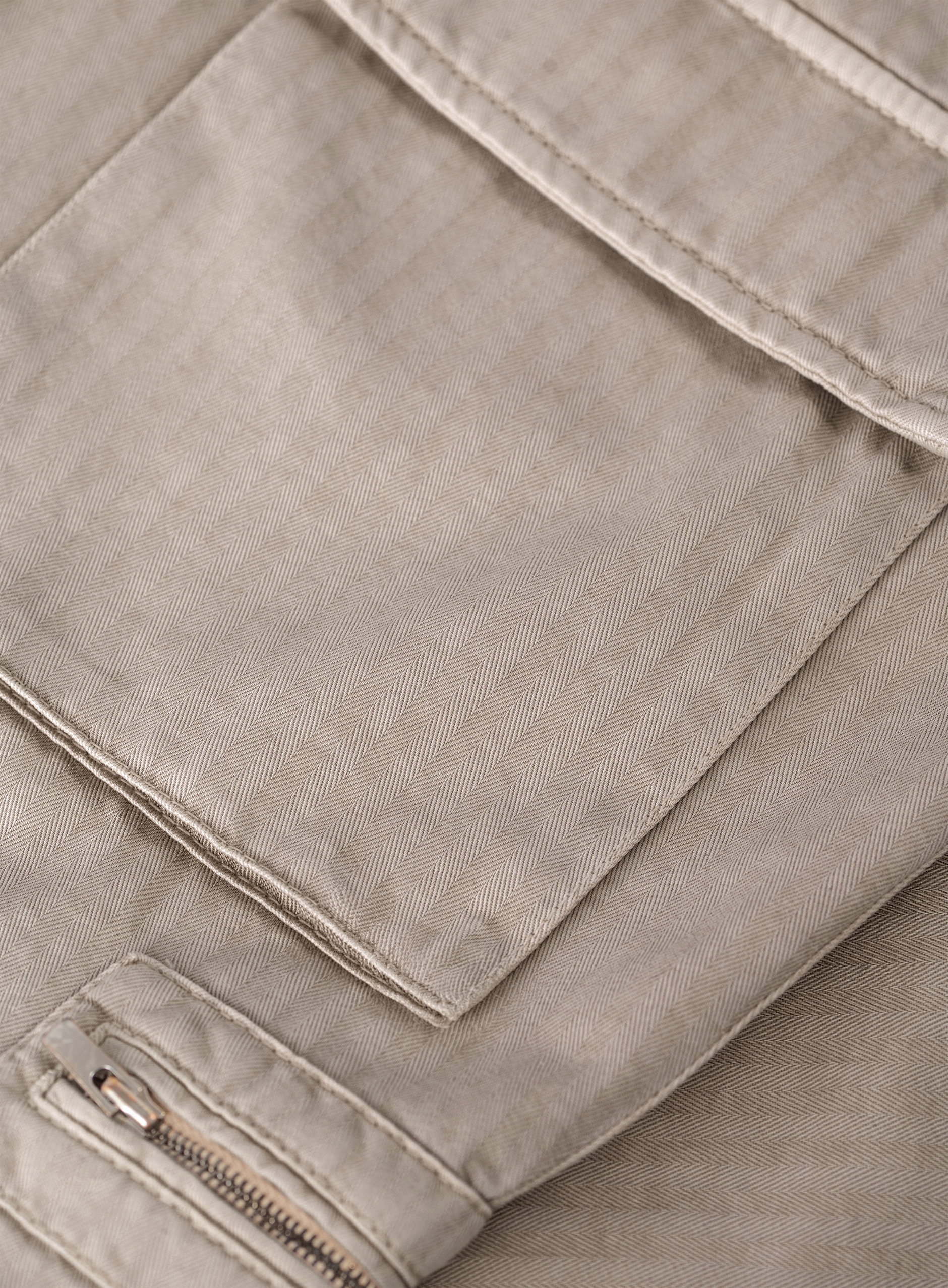 Chevron cargobroek van katoen | FULL_WIDTH | Beige