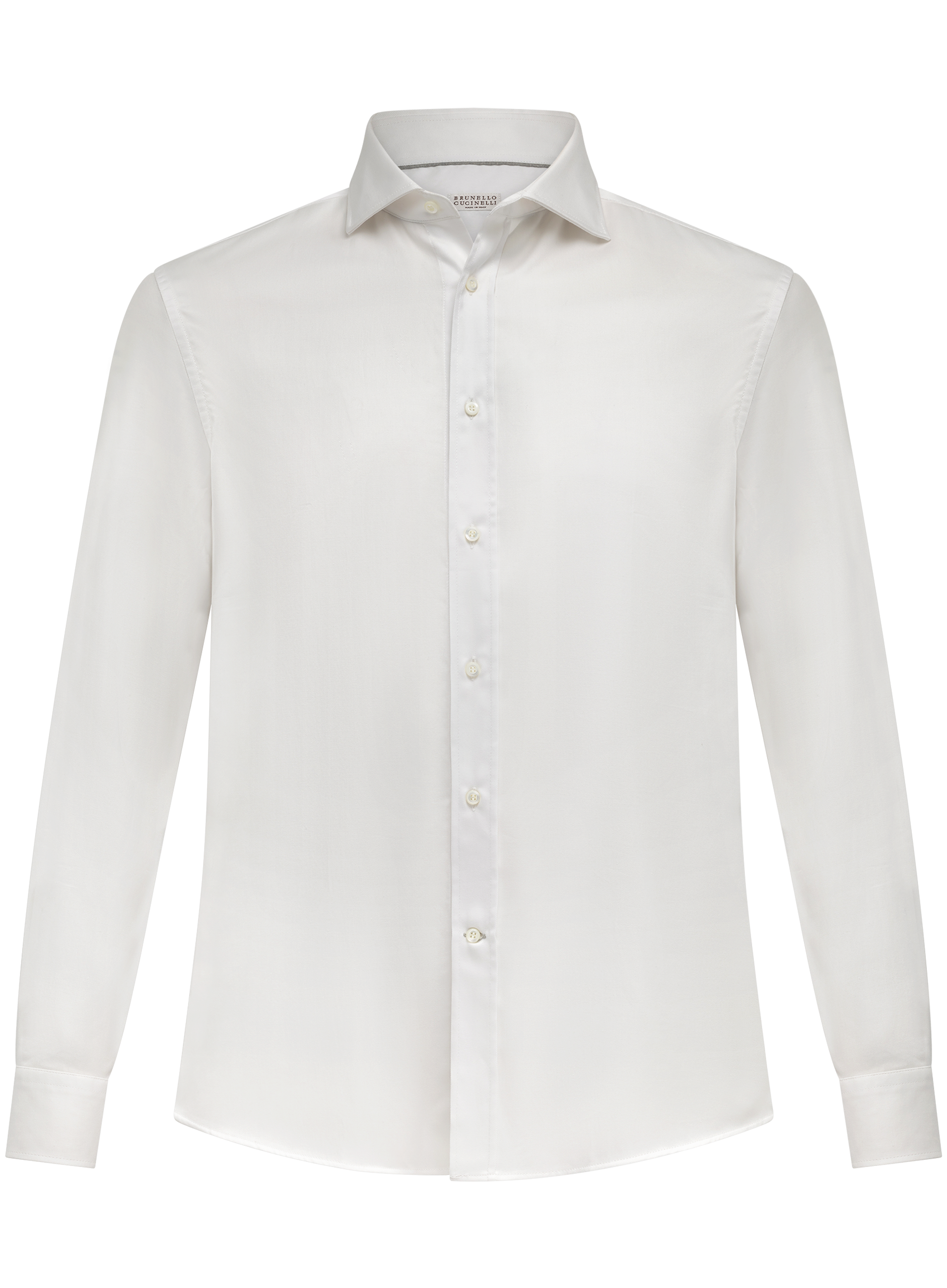 Garment-dyed overhemd van katoen | Wit