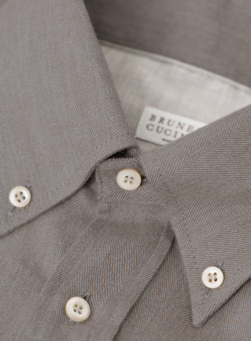 Button-down overhemd van katoen | FULL_WIDTH | TAUPE