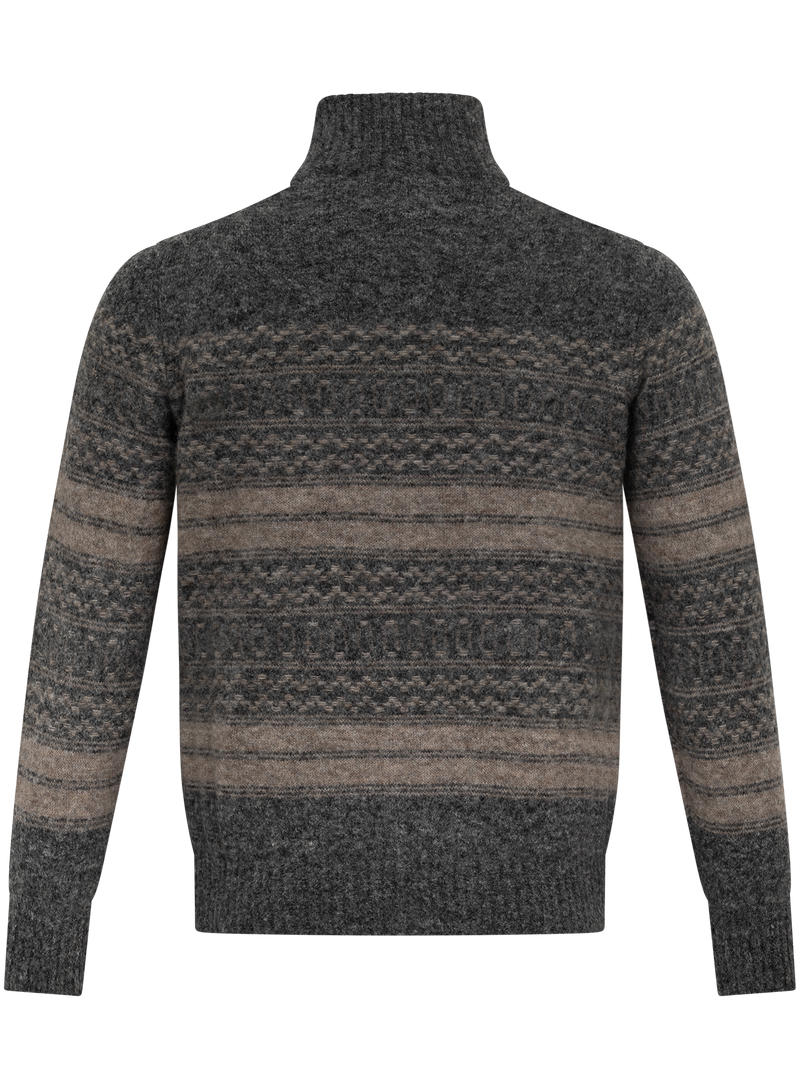 Ritsvest met Noors jacquarddessin van alpaca, cashmere en wol