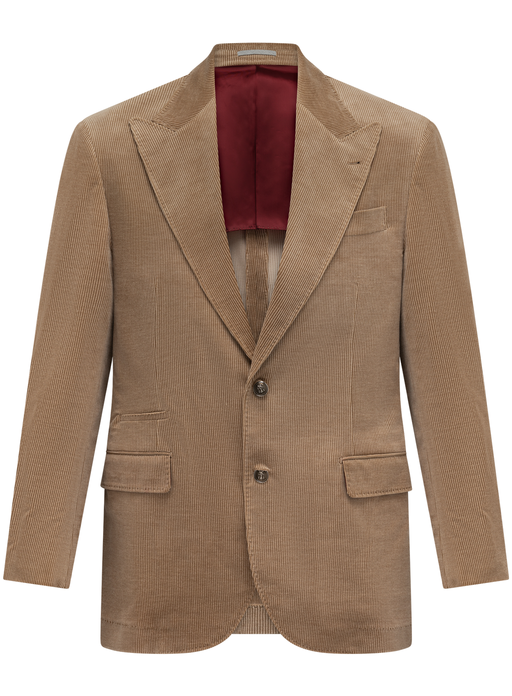 Corduroy pak van katoen en cashmere | Camel