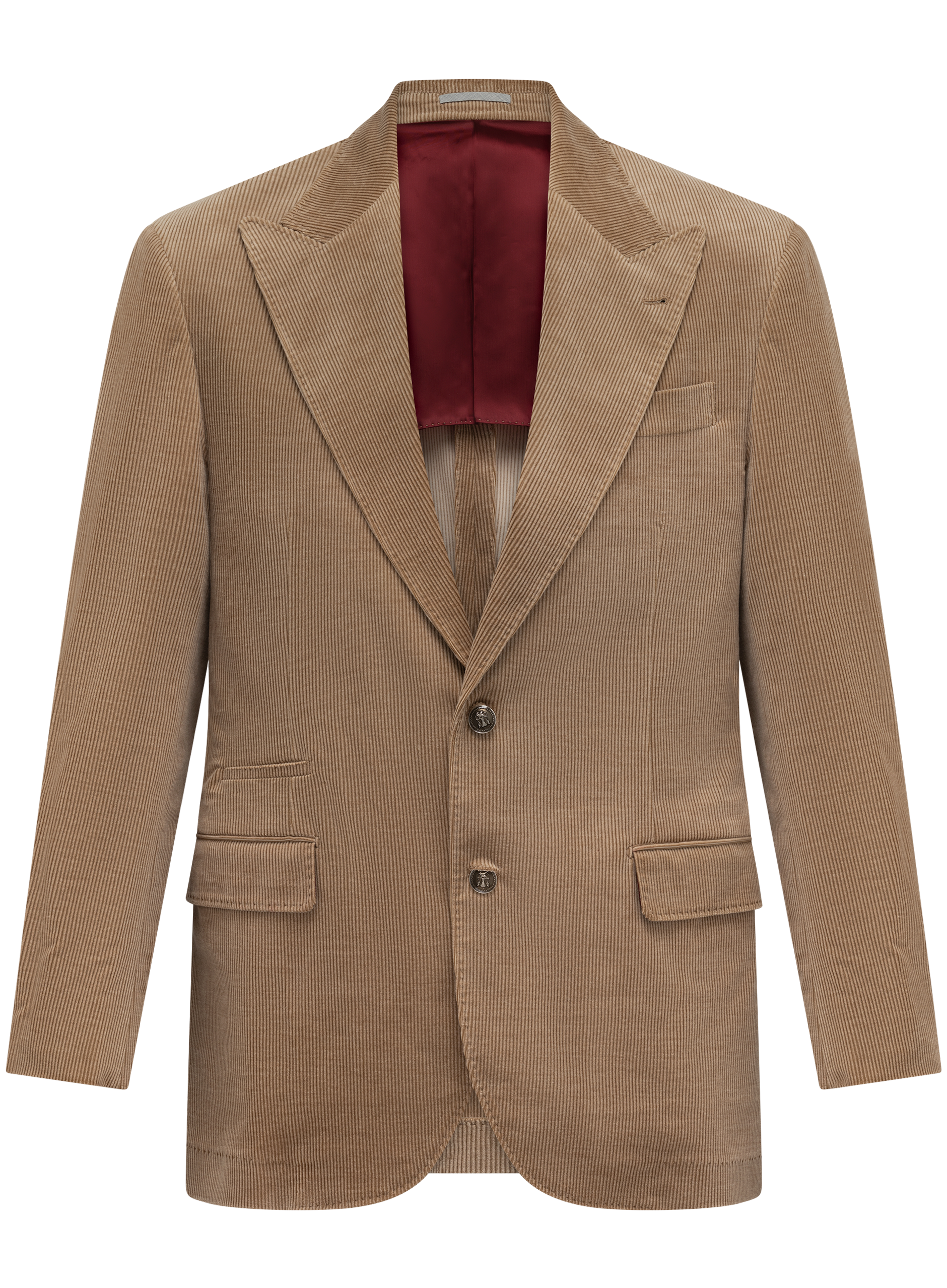 Corduroy pak van katoen en cashmere | Camel