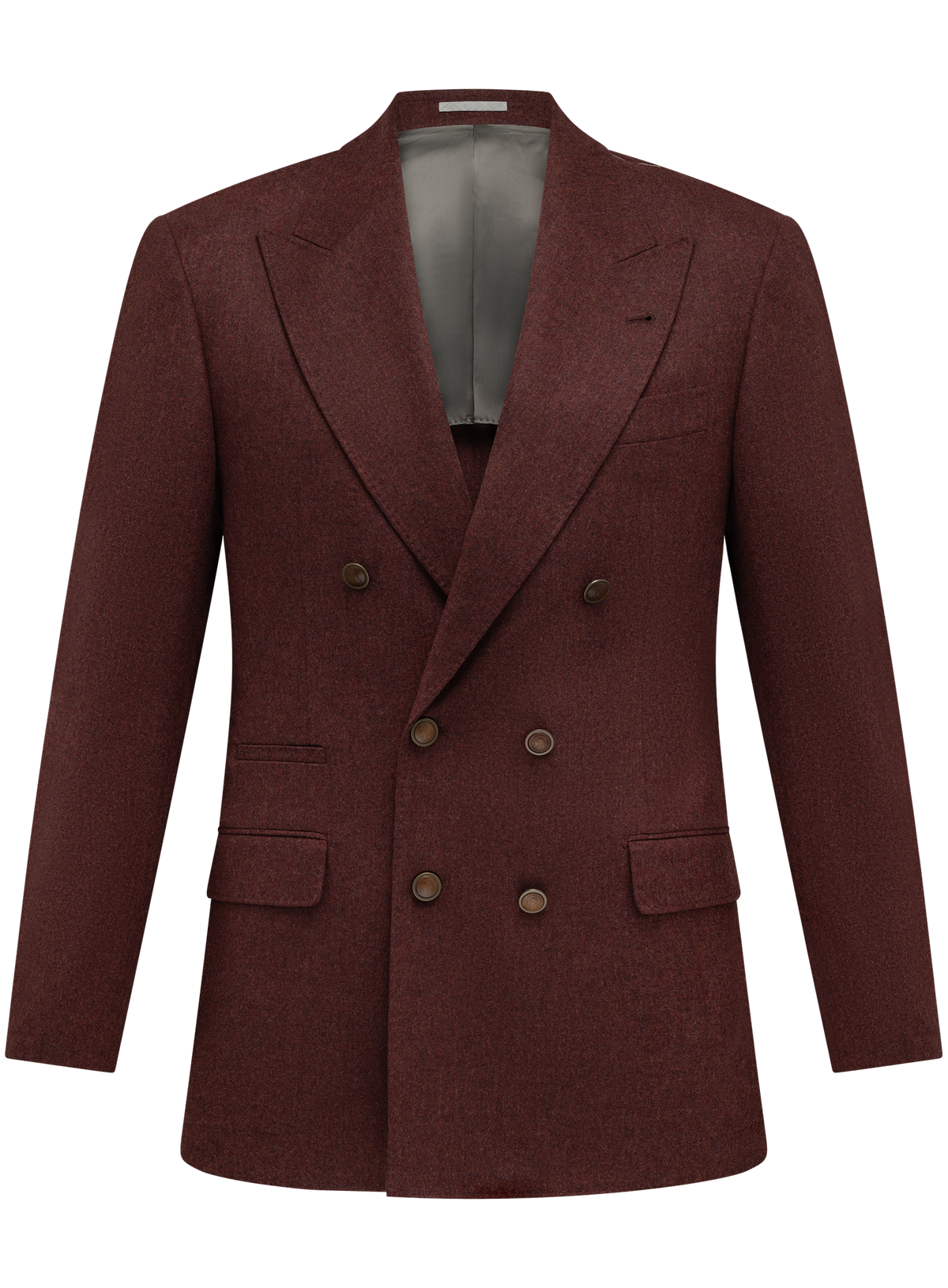 Double breasted pak van scheerwol en cashmere | Bordeaux