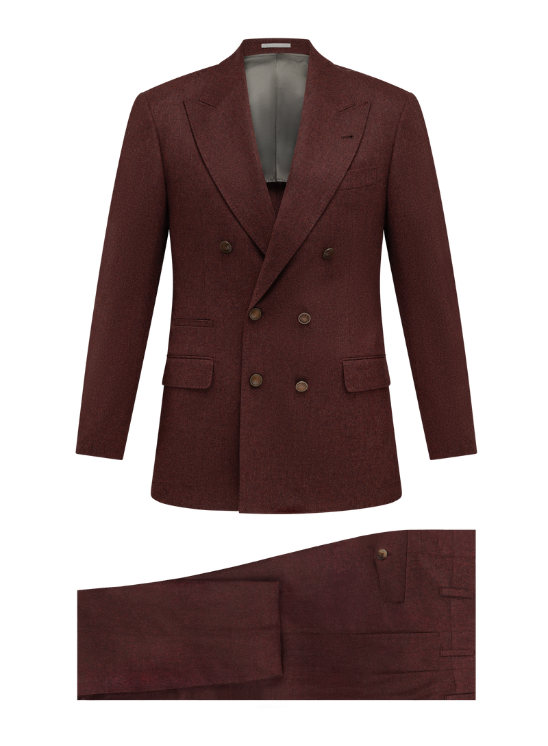 Double breasted pak van scheerwol en cashmere | Bordeaux