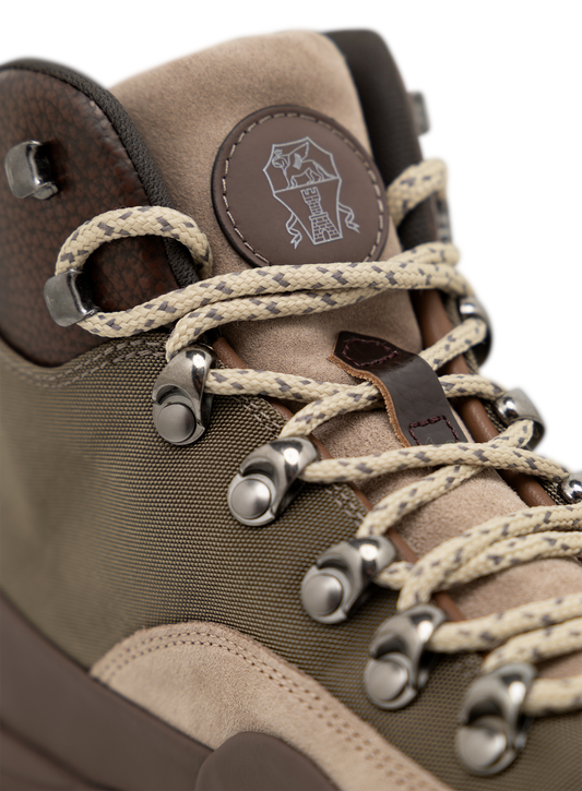 Leather hiking boots