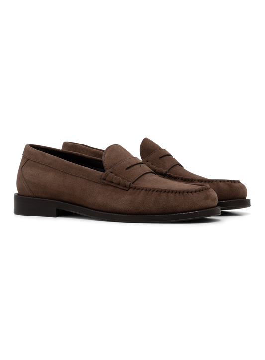 Penny suede loafers