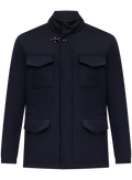Travel field jacket van stretch scheerwol | BLUE NAVY