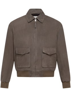 Bomberjack in suède | TAUPE BRUIN