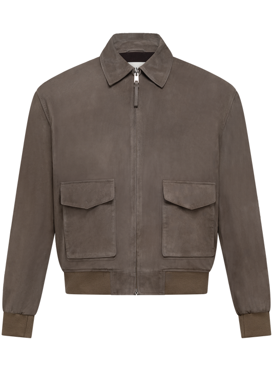 Suede bomber jacket