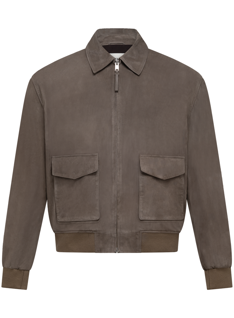 Bomberjack in suède | TAUPE BRUIN