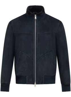 Bomber da uomo in camoscio | BLUE NAVY