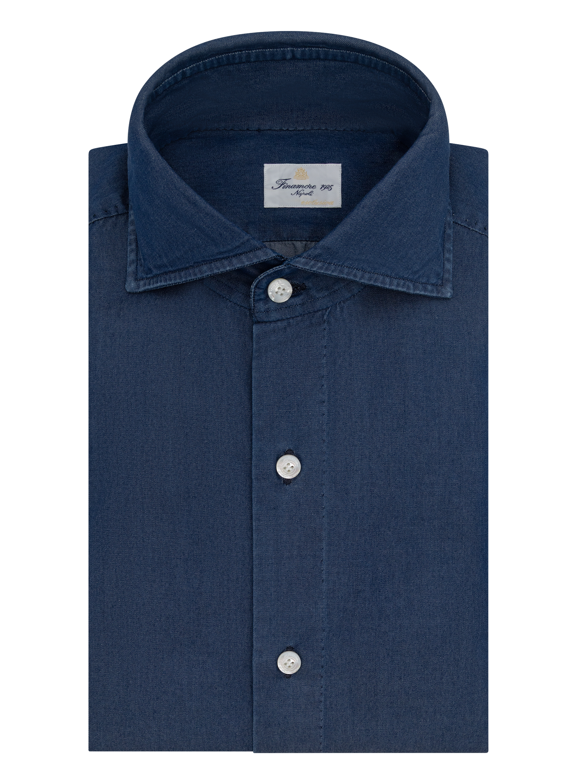 Napoli denim overhemd van katoen | DARK.BLUE DENIM