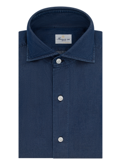 Napoli denim overhemd van katoen | DARK.BLUE DENIM