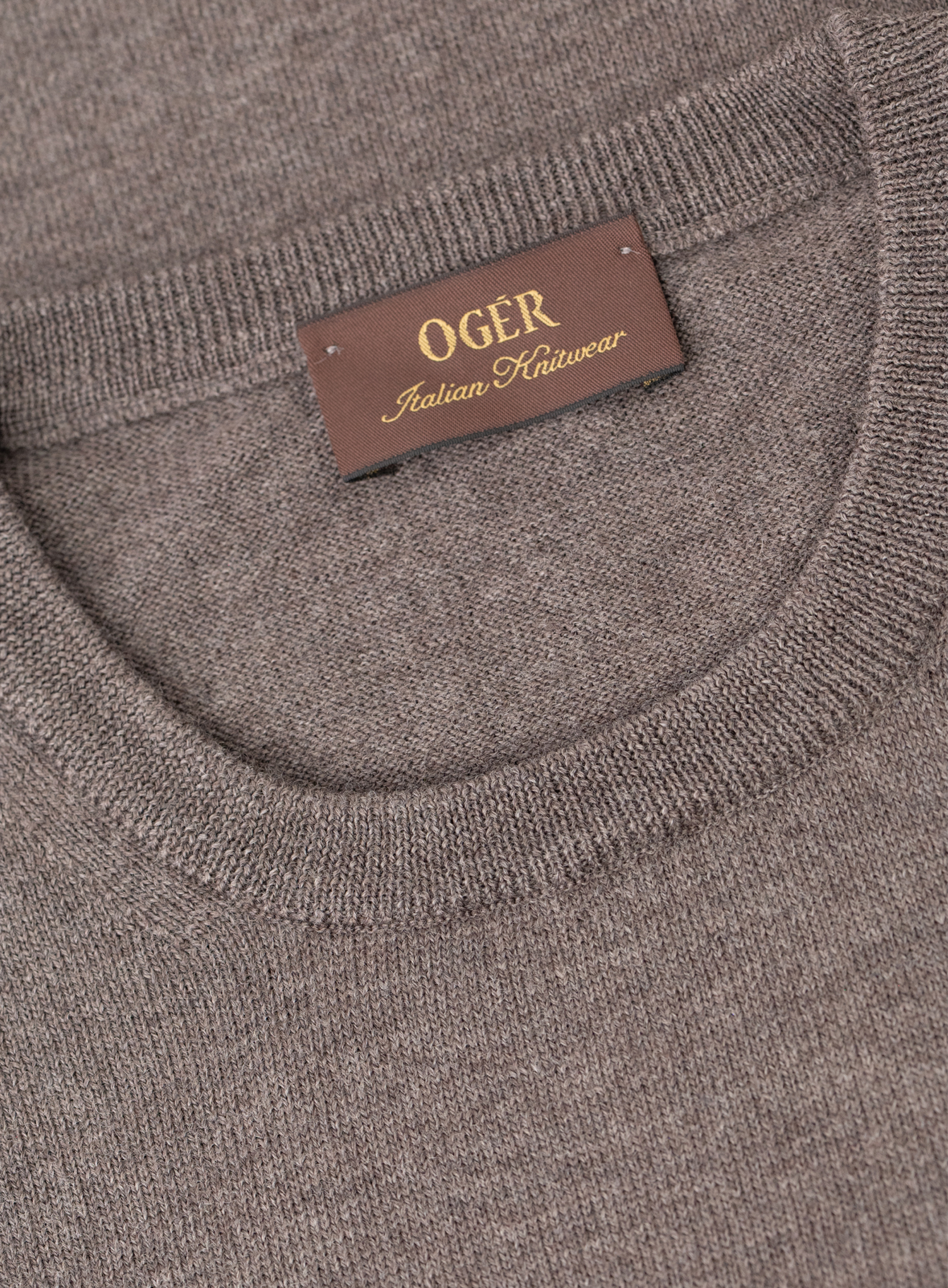 Fijngebreide crewneck van scheerwol | FULL_WIDTH | Beige-Bruin