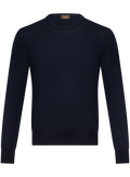 Fijngebreide crewneck van scheerwol | BLUE NAVY