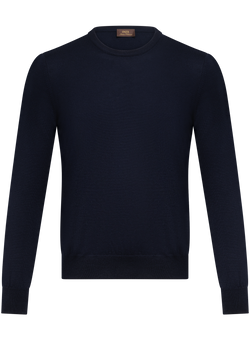 Ronde hals in wol | BLUE NAVY