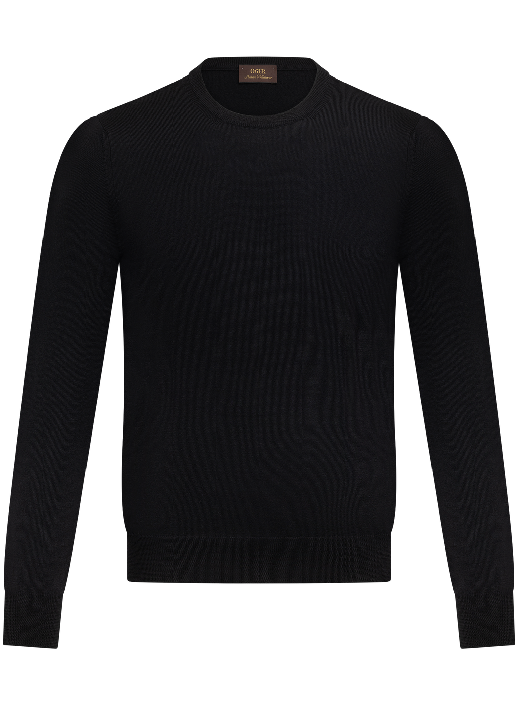 Fijngebreide crewneck van scheerwol | Zwart