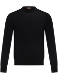 Fijngebreide crewneck van scheerwol | Zwart