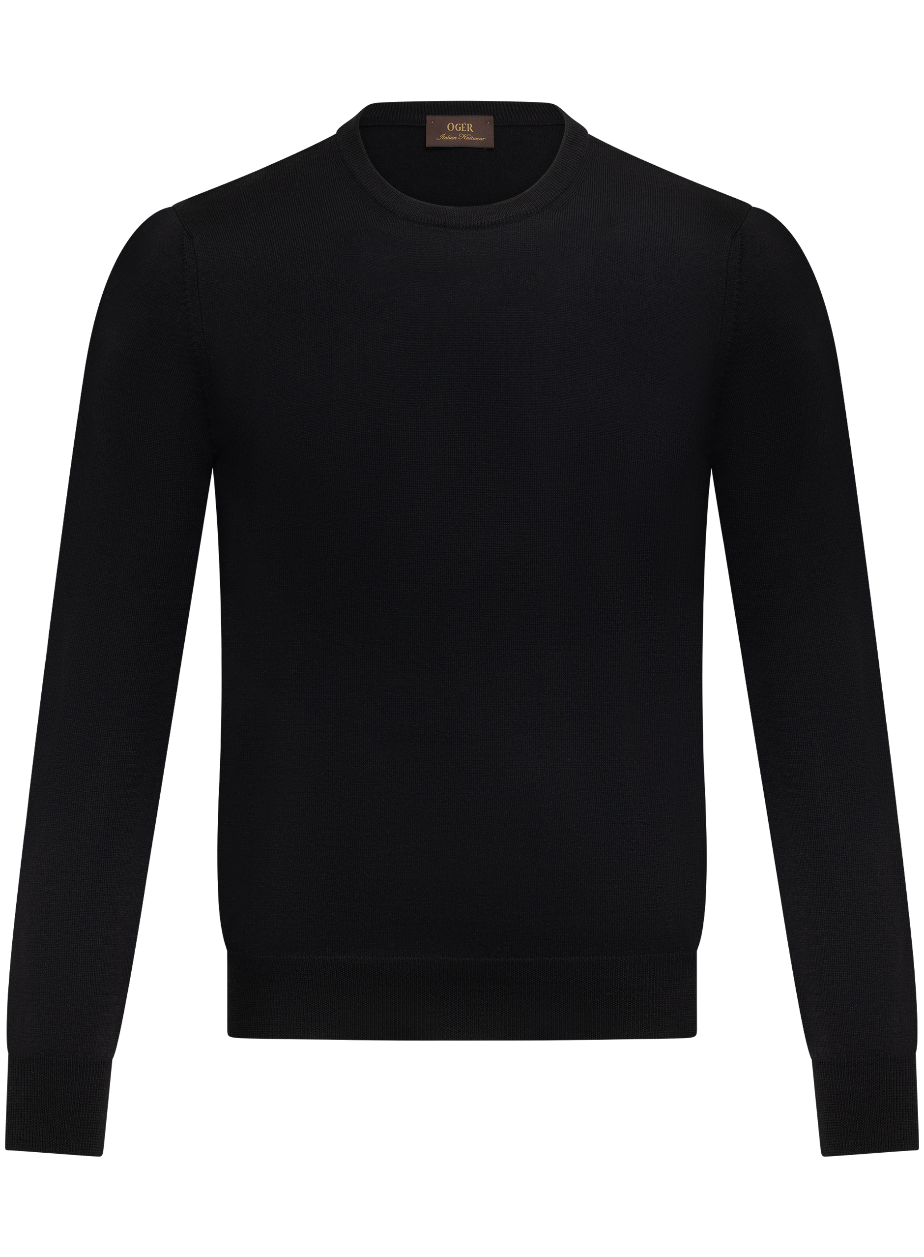 Fijngebreide crewneck van scheerwol | Zwart