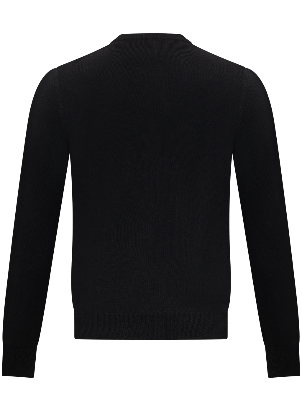 Fijngebreide crewneck van scheerwol | Zwart
