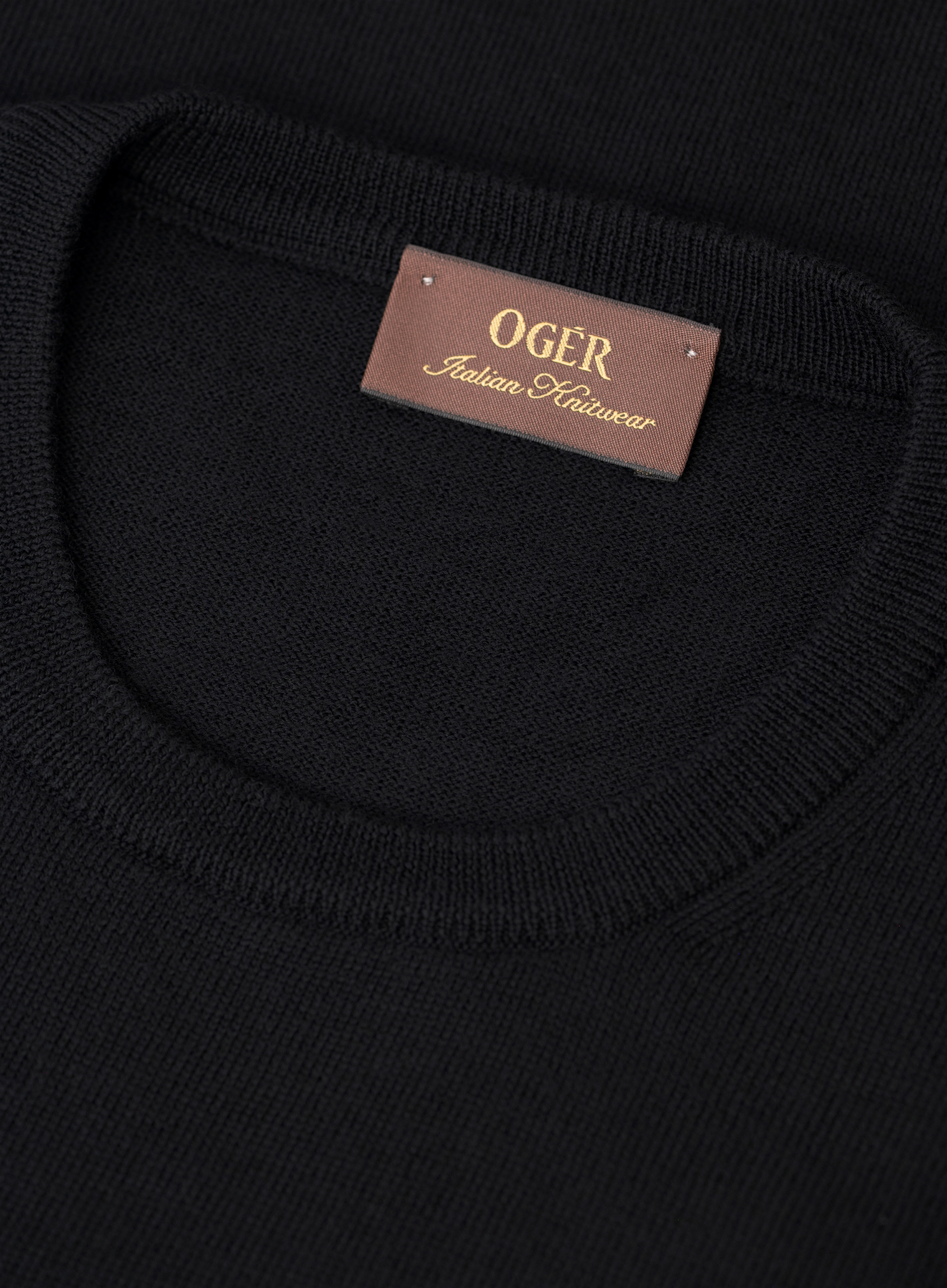 Fijngebreide crewneck van scheerwol | FULL_WIDTH | Zwart