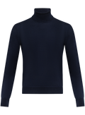 Fijngebreide coltrui van pure scheerwol | BLUE NAVY