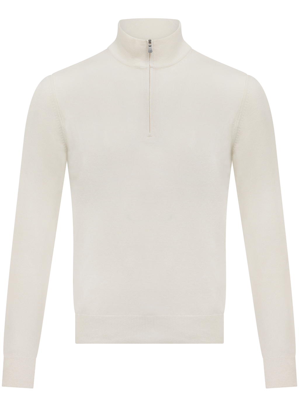 Half-zip trui in wol cashmere | Wit