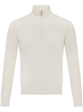 Half-zip trui in wol cashmere | Wit
