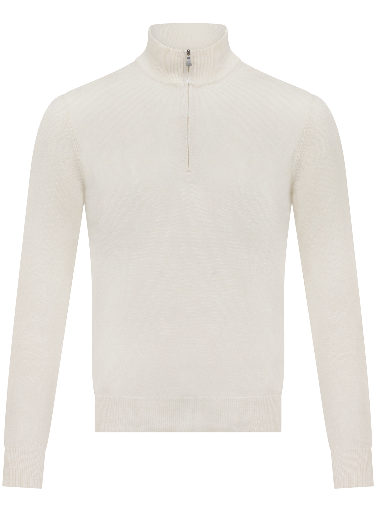 Half-zip trui in wol cashmere | Wit