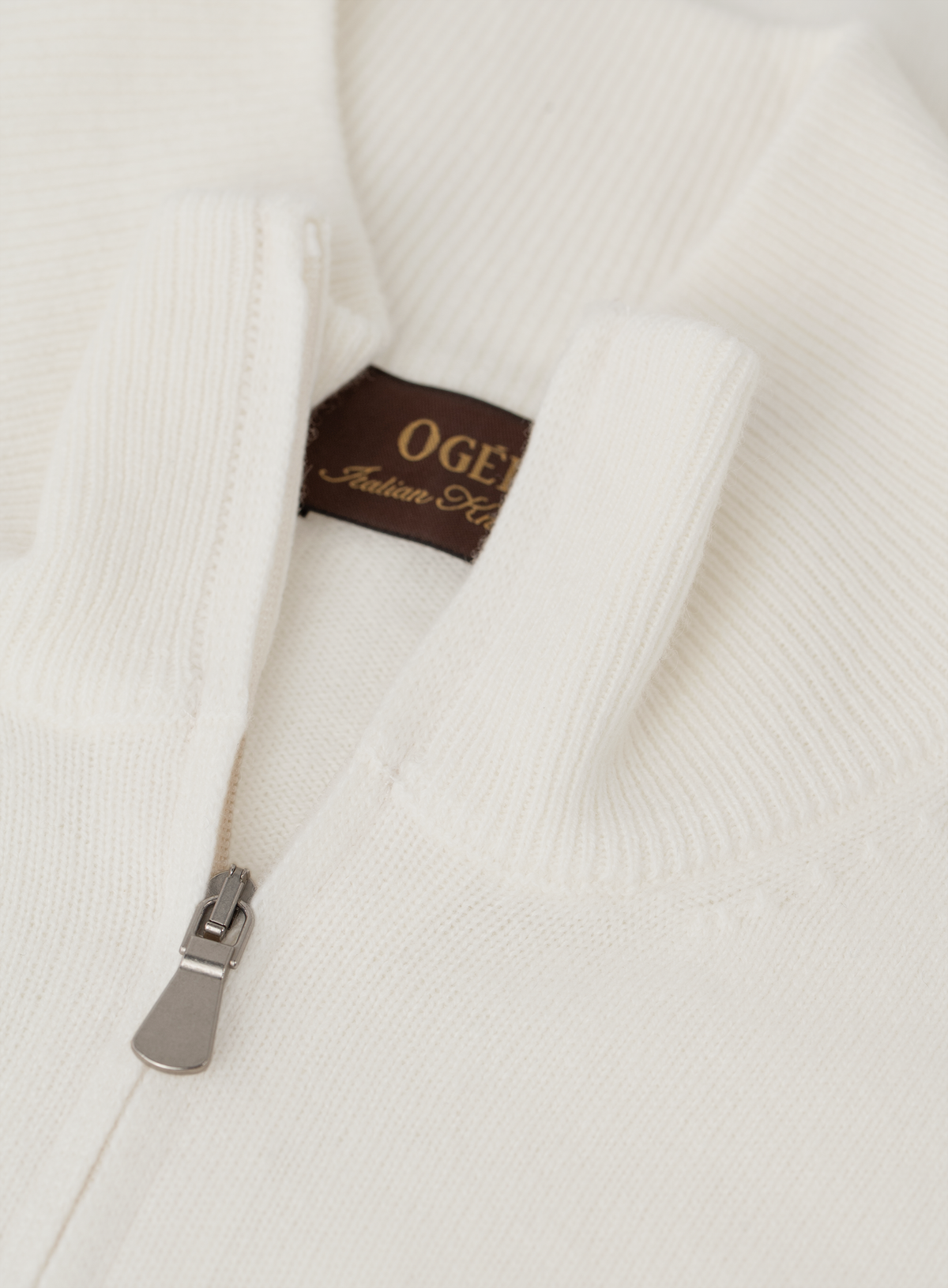 Half-zip trui in wol cashmere | FULL_WIDTH | Wit