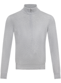 Half-zip trui in wol cashmere | L.Grijs