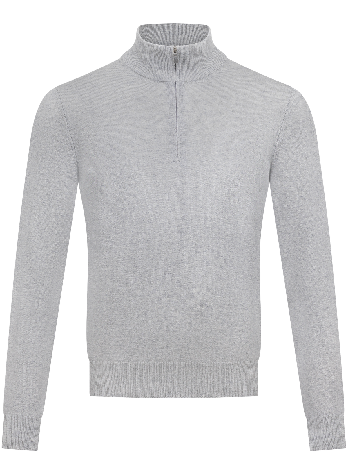 Half-zip trui in wol cashmere | L.Grijs