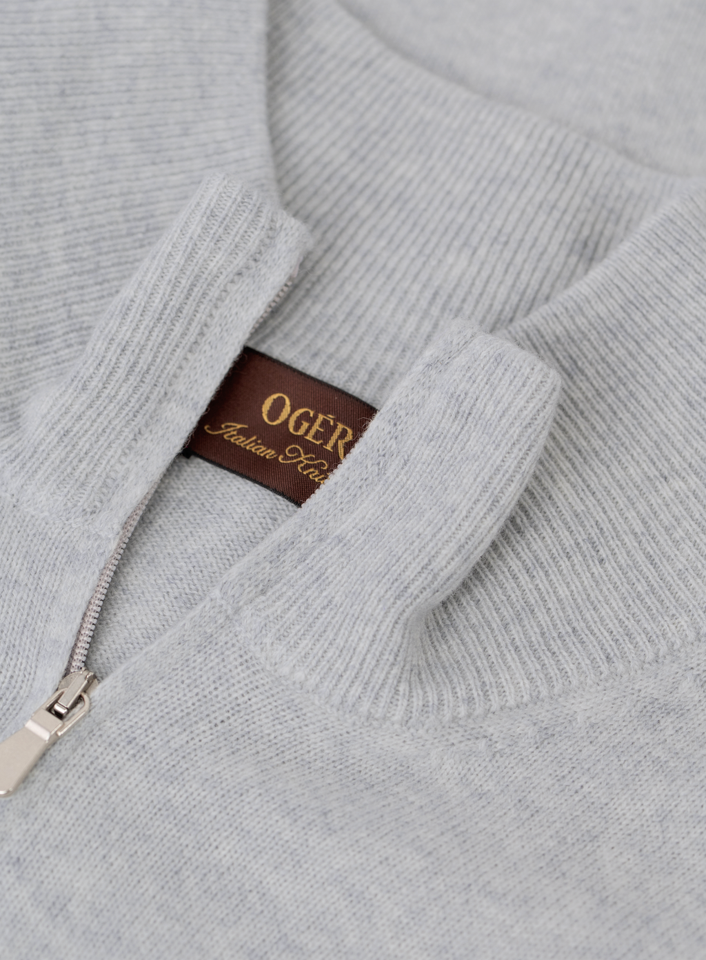 Half-zip trui in wol cashmere | FULL_WIDTH | L.Grijs