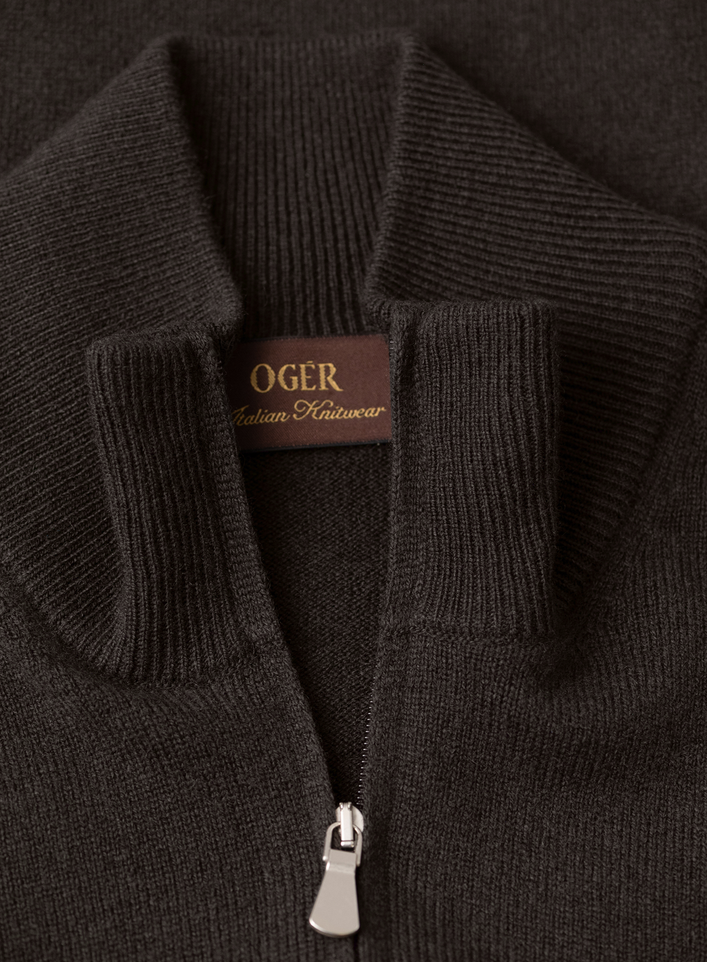 Half-zip trui in wol cashmere | FULL_WIDTH | D.Bruin