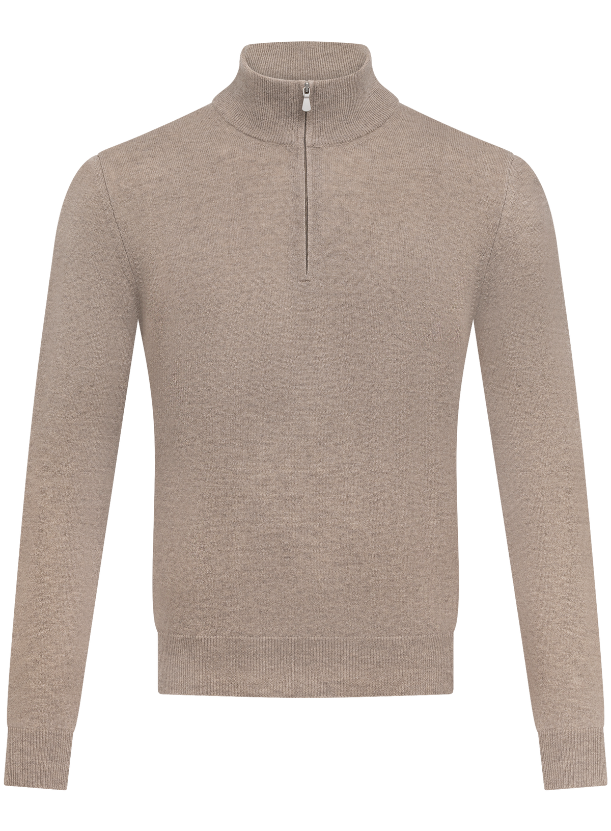 Half-zip trui in wol cashmere | Beige