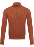 Half-zip trui in wol cashmere | Oranje