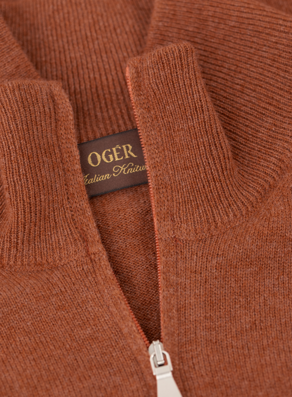 Half-zip trui in wol cashmere | FULL_WIDTH | Oranje