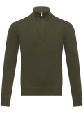 Half-zip trui in wol cashmere | Groen