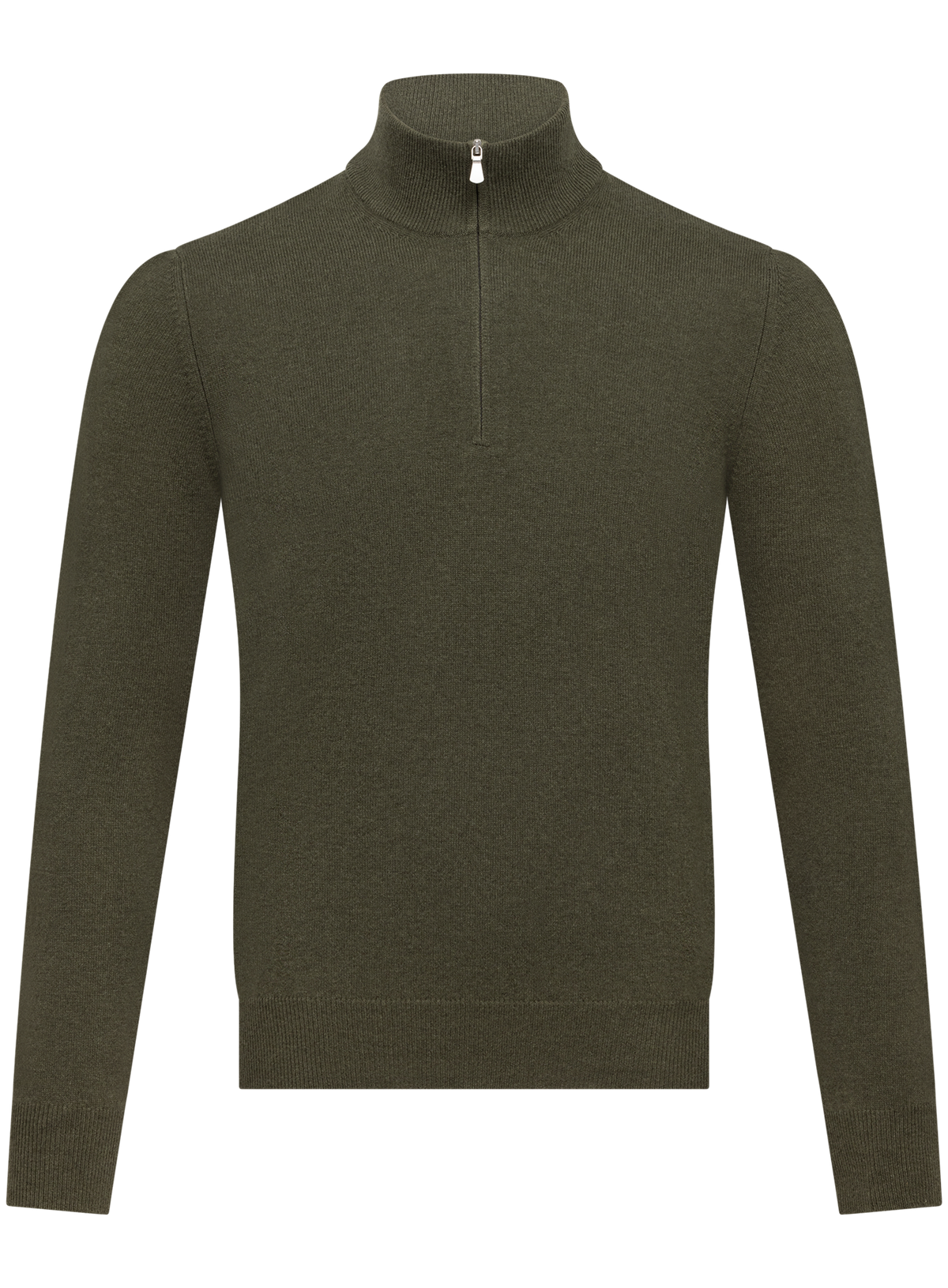 Half-zip trui in wol cashmere | Groen
