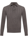 Polo in wol cashmere | TAUPE BRUIN