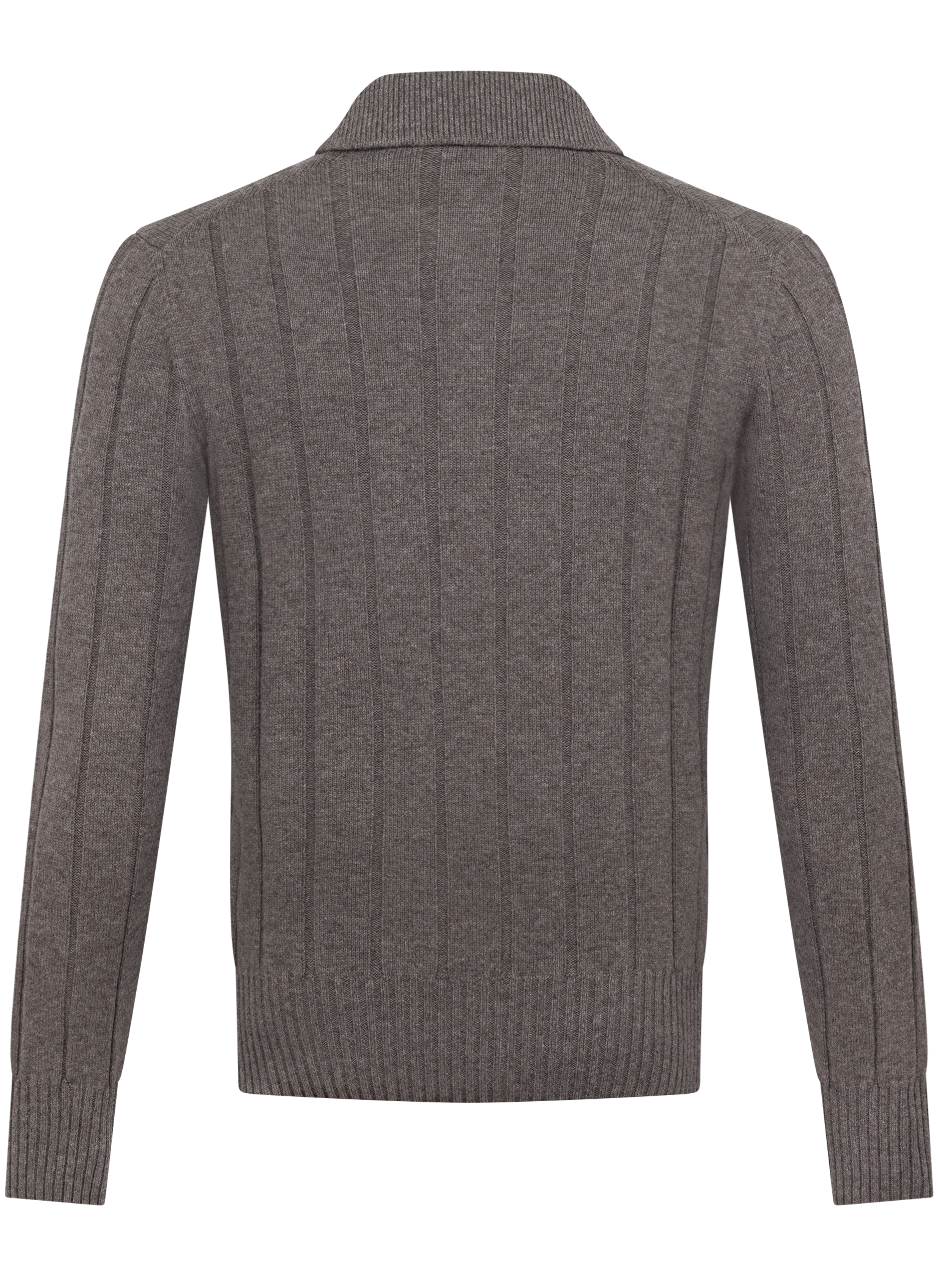 Buttonless polo van scheerwol en cashmere | TAUPE BRUIN