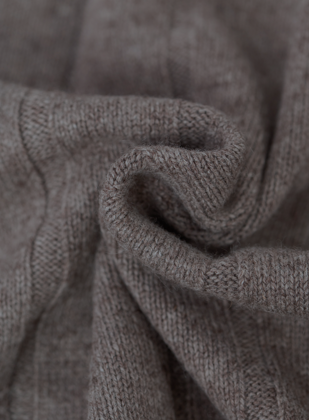 Buttonless polo van scheerwol en cashmere | FULL_WIDTH | TAUPE BRUIN