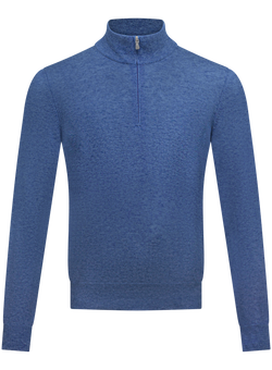 Half-zip trui in wol cashmere | L.Blauw