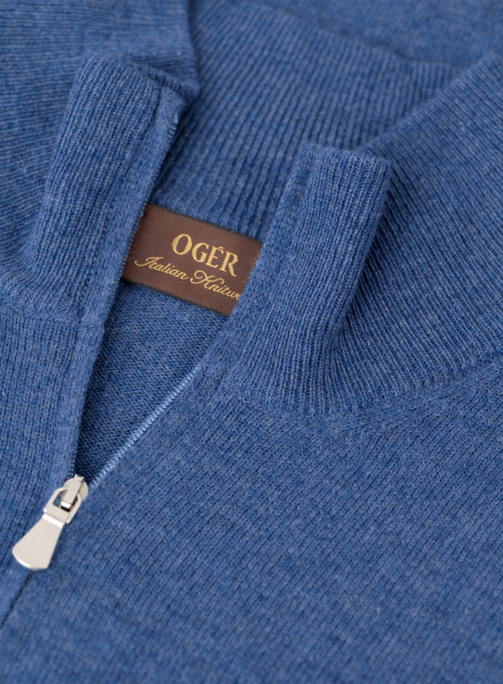 Half-zip trui in wol cashmere | FULL_WIDTH | L.Blauw