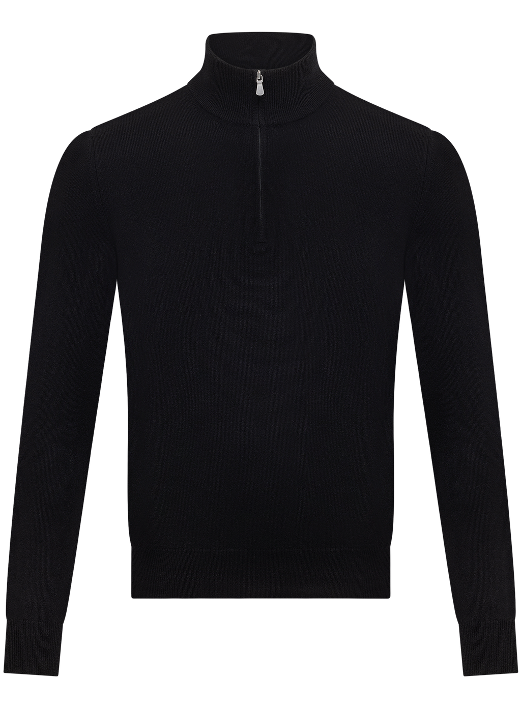 Half-zip trui in wol cashmere | Zwart