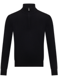 Half-zip trui in wol cashmere | Zwart