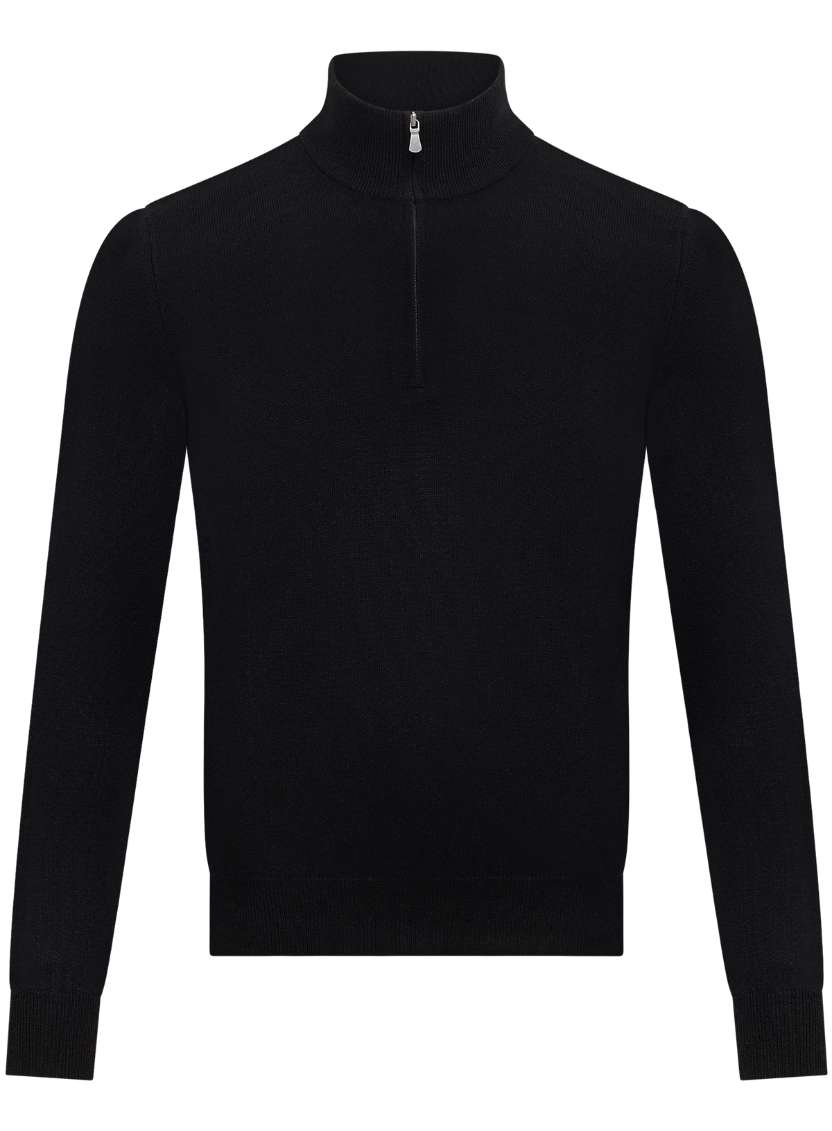 Half-zip trui in wol cashmere | Zwart